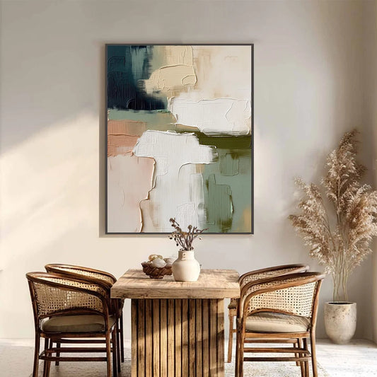 EARTHEN STRATA: Heavily Textured Wabi Sabi Abstract Oil Painting