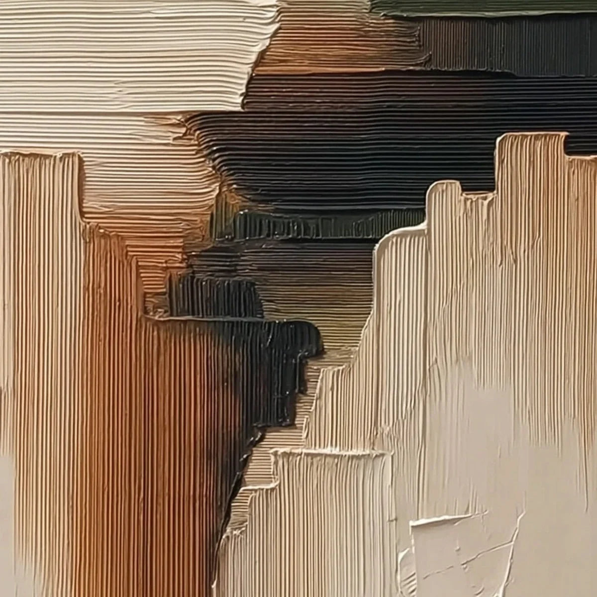 EARTHEN STRATA: Heavily Textured Wabi Sabi Abstract Painting | rolled canvas, ready for custom framing