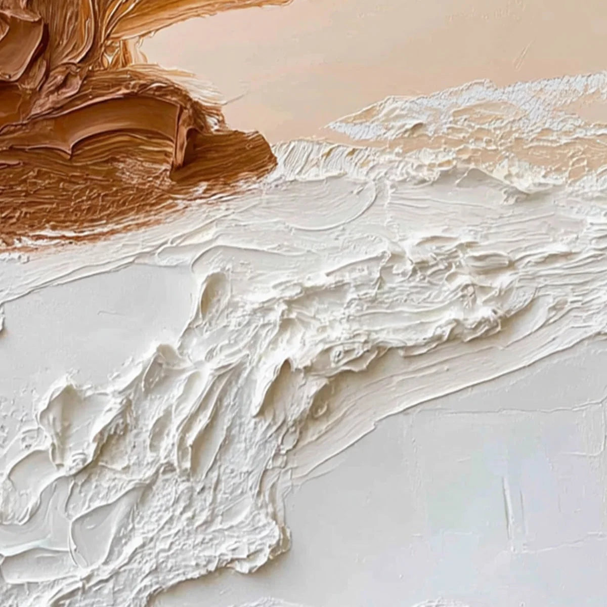 EARTHEN STRATA: Textured Wabi Sabi Abstract Landscape Painting | rectangular format, hand-painted canvas edge
