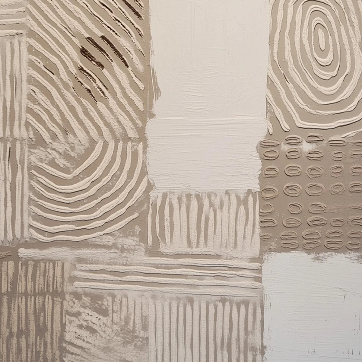 EARTHEN WEAVE: Textured Wabi Sabi Abstract Painting in Neutral Tones | rolled canvas, ready for custom framing