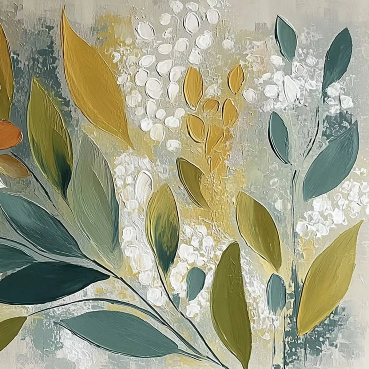 EARTHLY BLOOM: Textured Abstract Floral Impasto Painting | rolled canvas, ready for custom framing