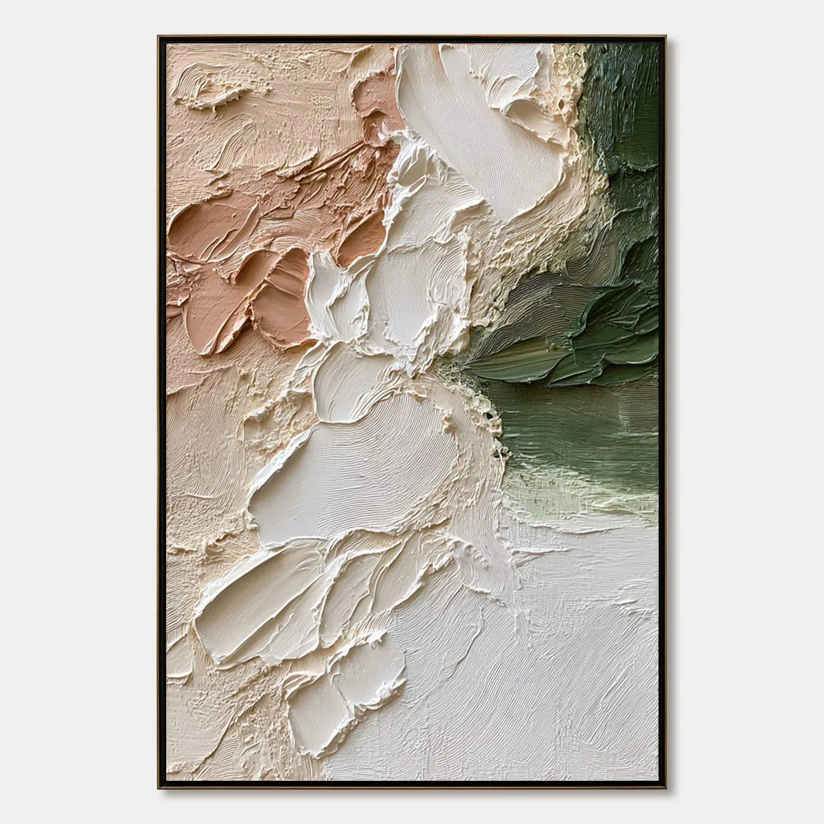 EARTH'S EMBRACE: Textured Wabi Sabi Abstract Painting in Earth Tones | hanging in EARTH'S EMBRACE: Textured Wabi Sabi Abstract Painting in Earth Tones featuring layered textured brushwork in refine...