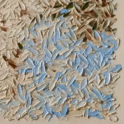 EARTH'S MOSAIC: Textured Wabi Sabi Abstract Landscape Oil Painting | rectangular format, hand-painted canvas edge
