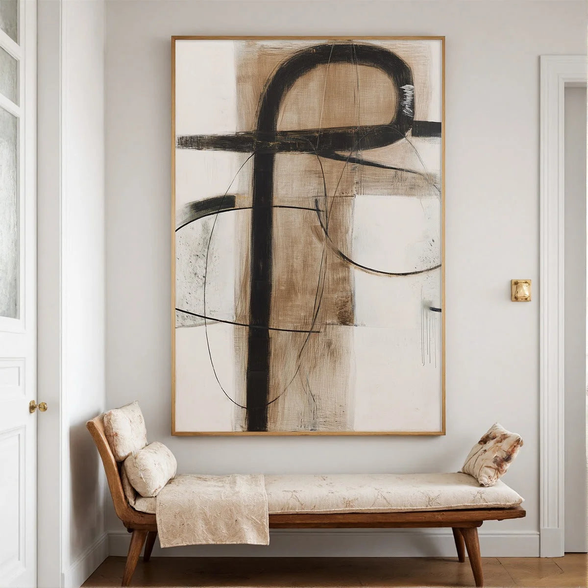 EARTHY ABSTRACT: Minimalist Abstract Oil Painting in Browns | Minimalist closeup, raised brushwork detail