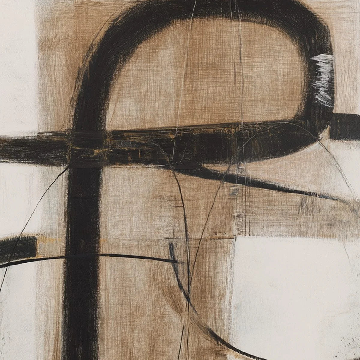 EARTHY ABSTRACT: Minimalist Abstract Oil Painting in Browns | beige palette, original Hand-painted on premium stretched canvas using artist-grade oils; rich layered surface combines smooth gradient...