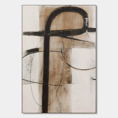 EARTHY ABSTRACT: Minimalist Abstract Oil Painting in Browns | hanging in EARTHY ABSTRACT: Minimalist Abstract Oil Painting in Browns featuring layered textured brushwork in refined tones; minimalis...