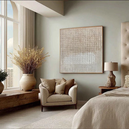 ECHOES IN SILENCE: Large Wabi Sabi Textured Minimalist Abstract Painting | beige palette, original Hand-painted on premium stretched canvas using artist-grade oils; rich layered surface combines sm...