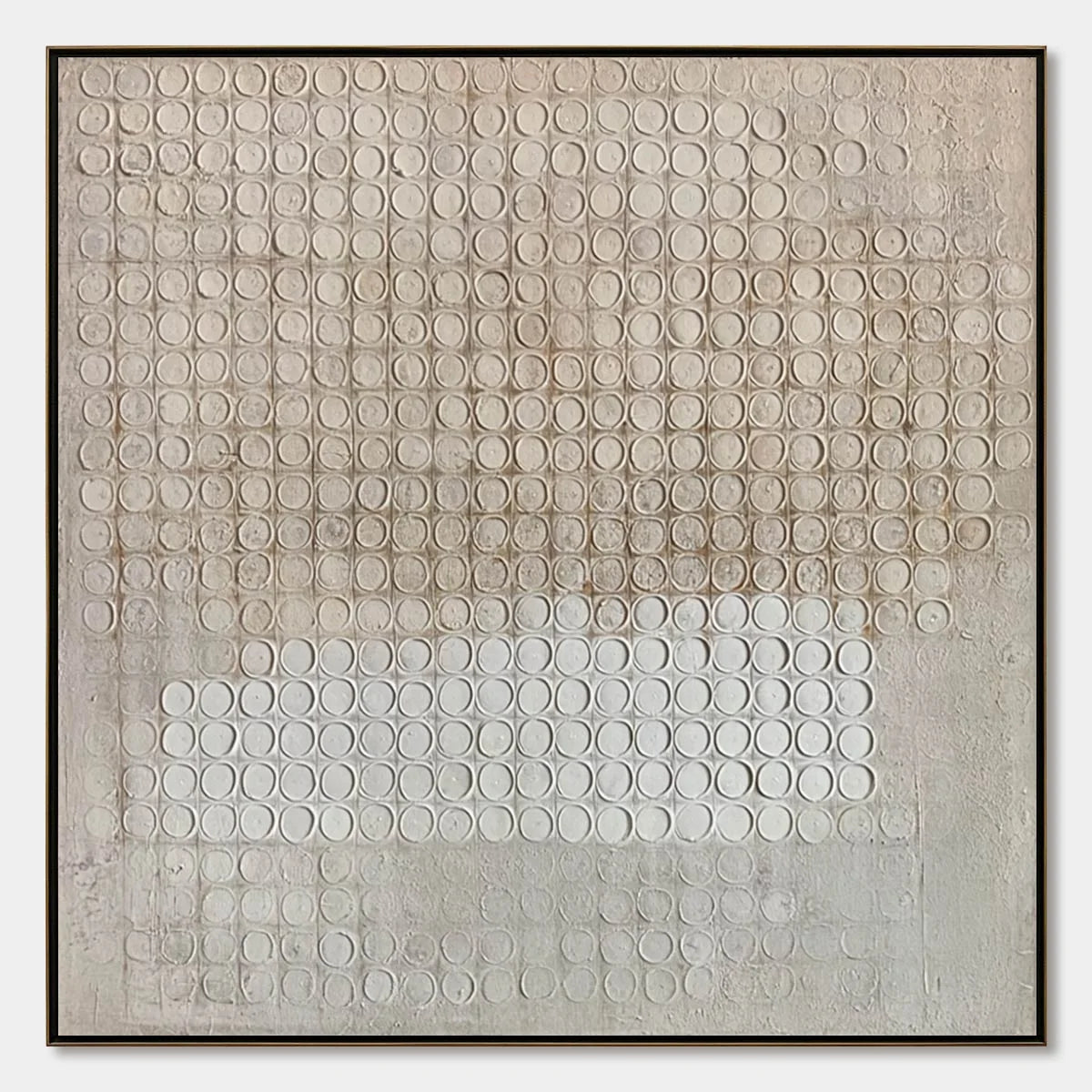 ECHOES IN SILENCE: Large Wabi Sabi Textured Minimalist Abstract Painting | hanging in ECHOES IN SILENCE: Large Wabi Sabi Textured Minimalist Abstract Painting featuring layered textured brushwork i...