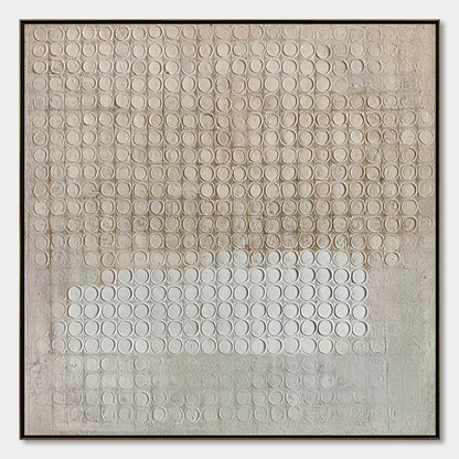 ECHOES IN SILENCE: Large Wabi Sabi Textured Minimalist Abstract Painting | hanging in ECHOES IN SILENCE: Large Wabi Sabi Textured Minimalist Abstract Painting featuring layered textured brushwork i...