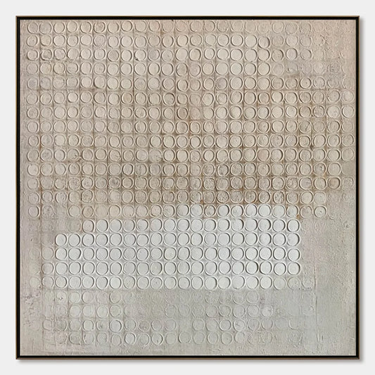 ECHOES IN SILENCE: Large Wabi Sabi Textured Minimalist Abstract Painting | hanging in ECHOES IN SILENCE: Large Wabi Sabi Textured Minimalist Abstract Painting featuring layered textured brushwork i...