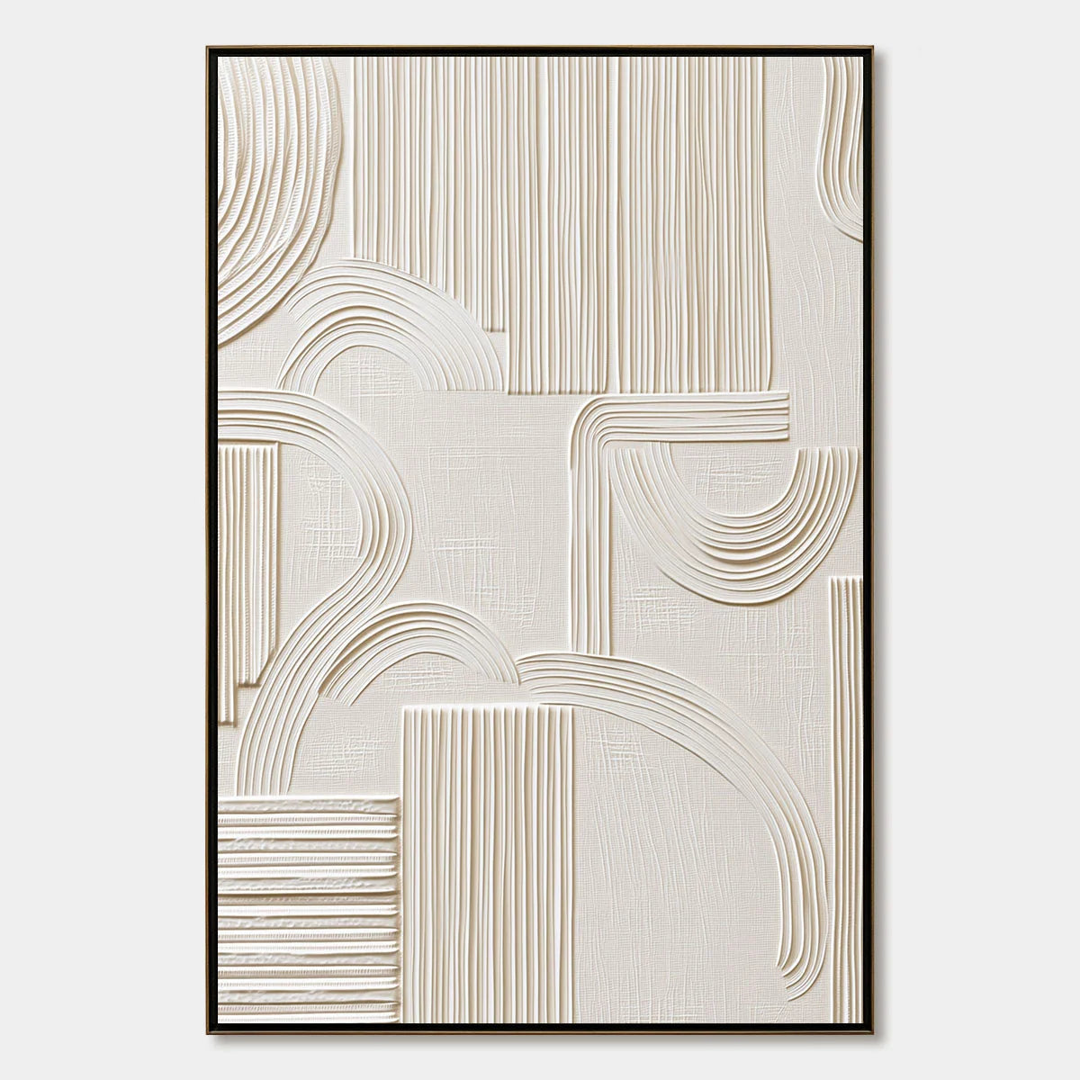 ECHOES IN SILENCE: Textured Wabi-Sabi Minimalist Abstract Wall Art | hanging in ECHOES IN SILENCE: Textured Wabi-Sabi Minimalist Abstract Wall Art featuring layered textured brushwork in refined to...