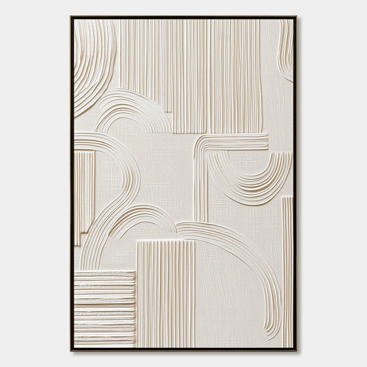 ECHOES IN SILENCE: Textured Wabi-Sabi Minimalist Abstract Wall Art | hanging in ECHOES IN SILENCE: Textured Wabi-Sabi Minimalist Abstract Wall Art featuring layered textured brushwork in refined to...