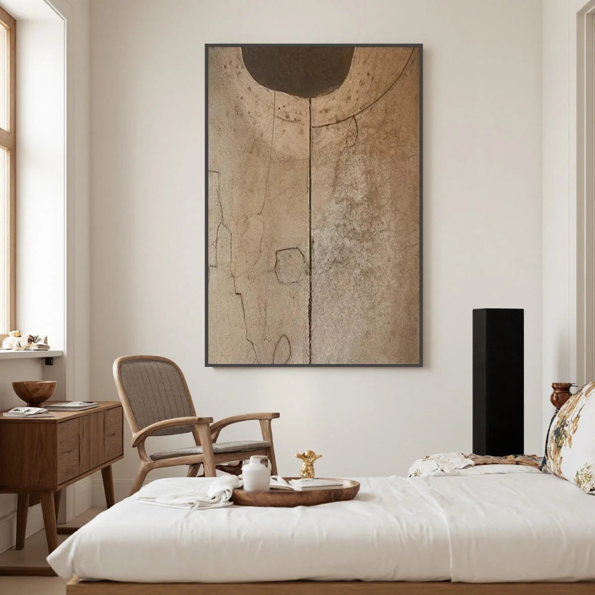 ECHOES OF EARTH: Textured Wabi Sabi Abstract Art for Modern Spaces | Abstract closeup, raised brushwork detail
