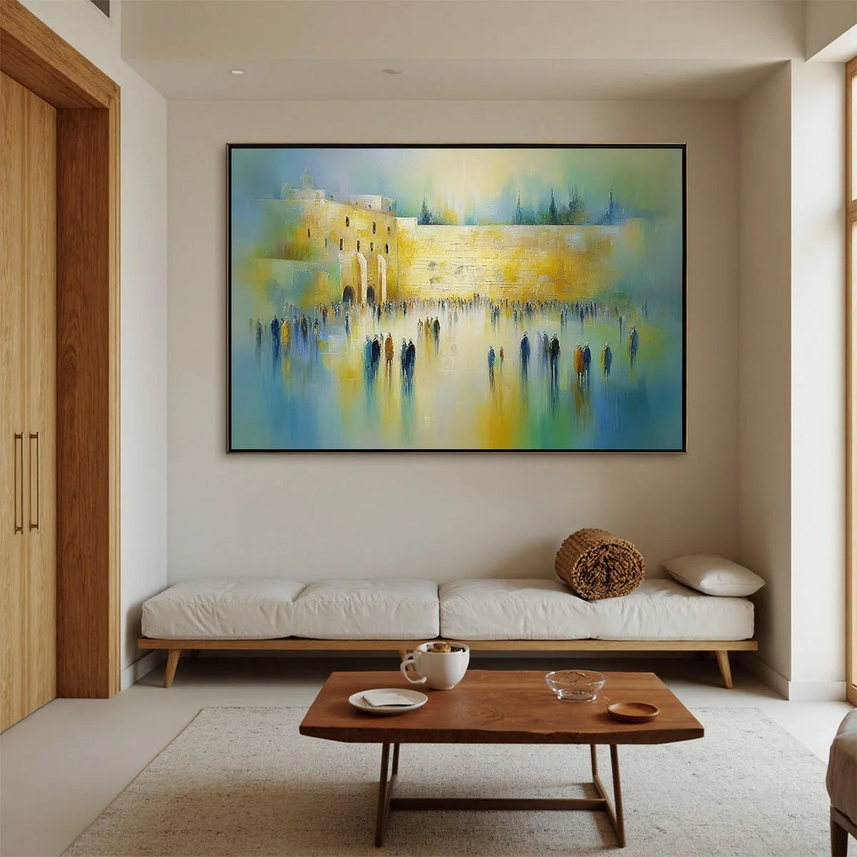 ECHOES OF ETERNITY: Abstract Figurative Cityscape Oil Painting | Figurative closeup, raised brushwork detail