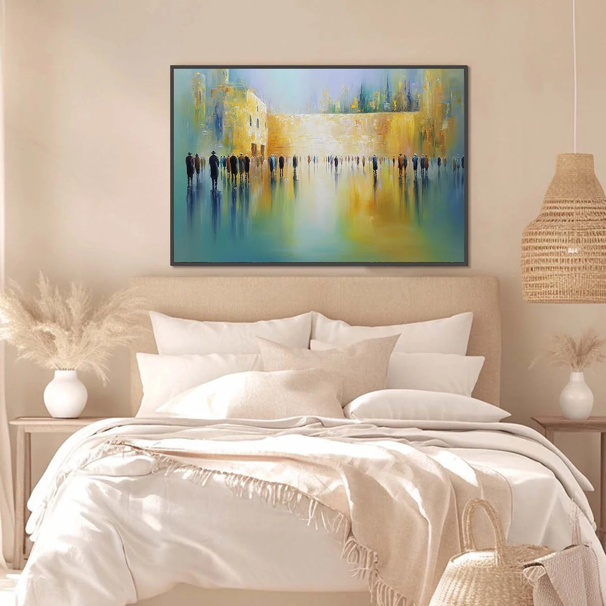 ECHOES OF ETERNITY: Large Figurative Cityscape Oil Painting of a Historic Wall | Figurative mood, soft natural light studio shot