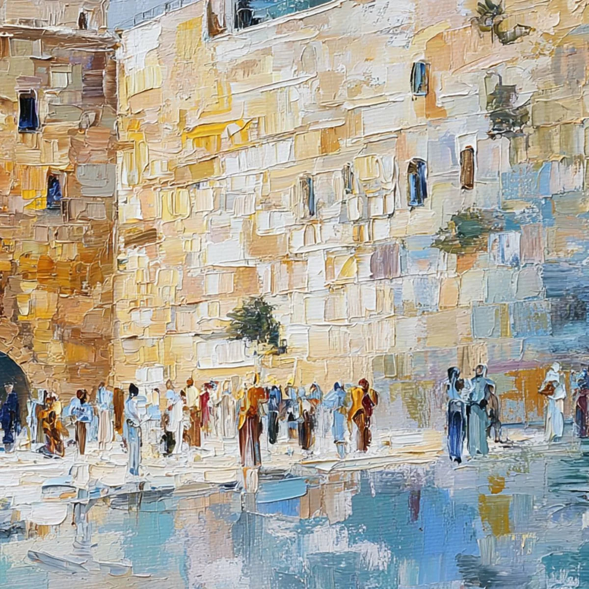 ECHOES OF ETERNITY: Textured Impasto Painting of a Historic Cityscape | rolled canvas, ready for custom framing