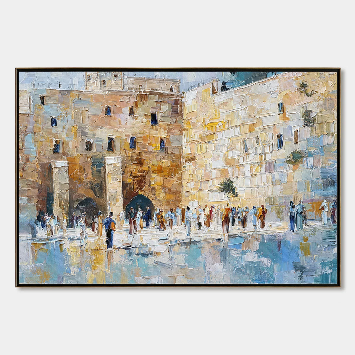 ECHOES OF ETERNITY: Textured Impasto Painting of a Historic Cityscape | hanging in ECHOES OF ETERNITY: Textured Impasto Painting of a Historic Cityscape featuring layered textured brushwork in refi...