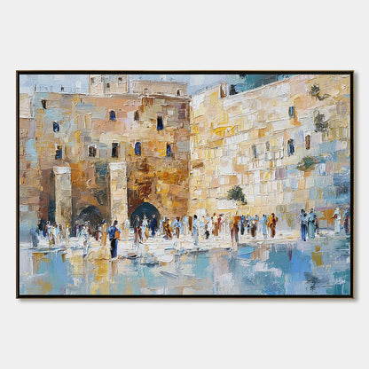 ECHOES OF ETERNITY: Textured Impasto Painting of a Historic Cityscape | hanging in ECHOES OF ETERNITY: Textured Impasto Painting of a Historic Cityscape featuring layered textured brushwork in refi...