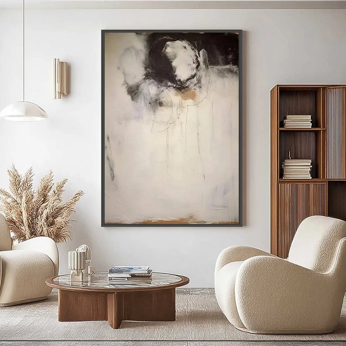 ECHOES OF SILENCE: Large Vertical Wabi Sabi Abstract Painting | Abstract closeup, raised brushwork detail
