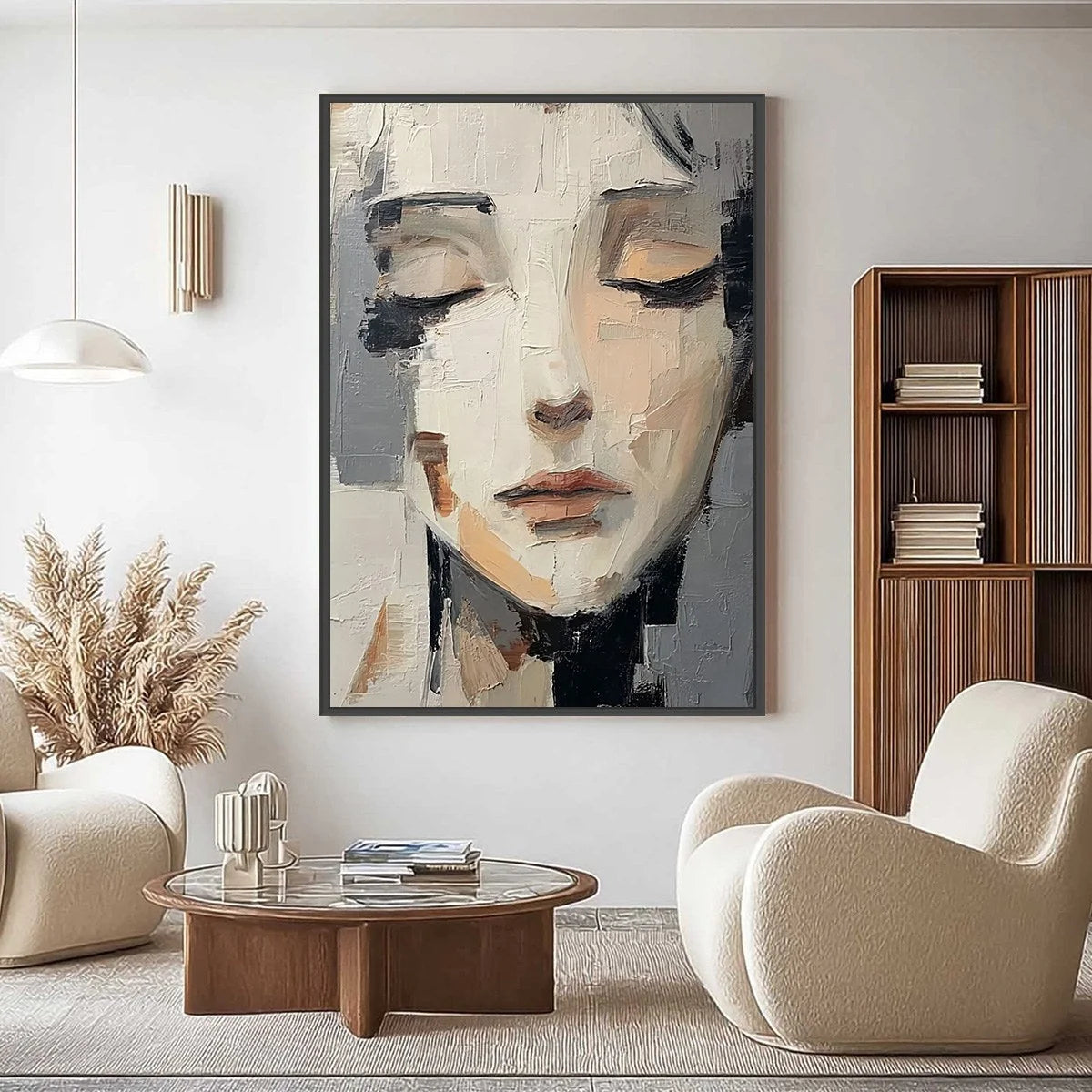 ECHOES OF SILENCE: Textured Abstract Portrait Oil Painting on Canvas | Figurative closeup, raised brushwork detail