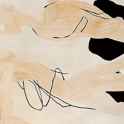 ECHOES OF SILENCE: Vertical Wabi Sabi Abstract Painting in Neutral Tones | rectangular format, hand-painted canvas edge
