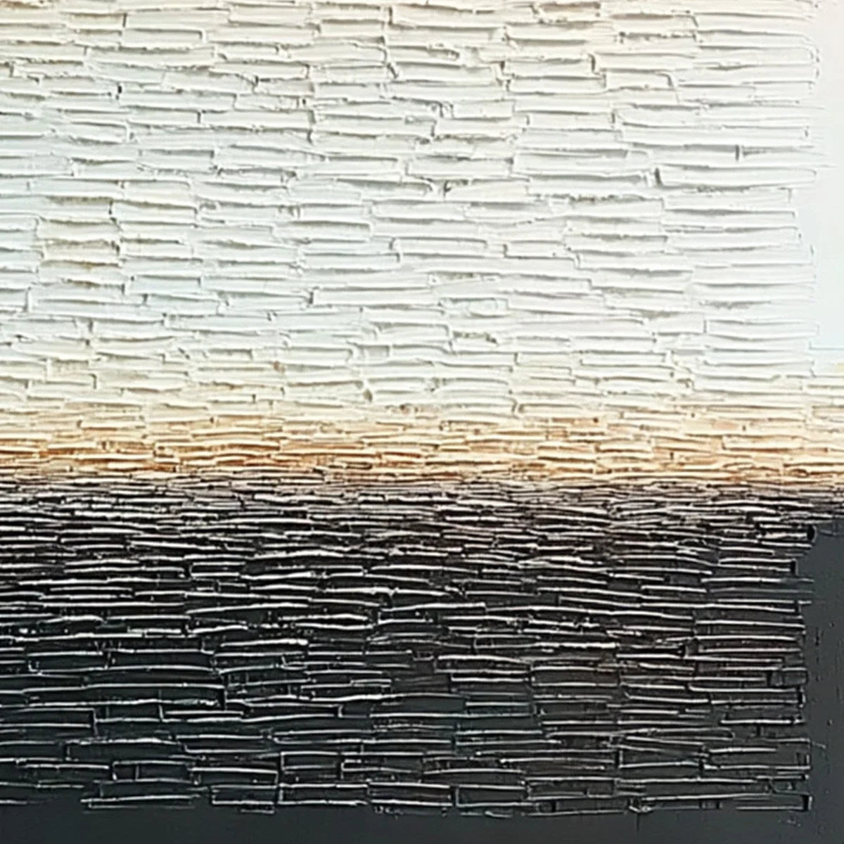 ECHOES OF STILLNESS: Large Square Textured Minimalist Abstract Painting | rectangular format, hand-painted canvas edge