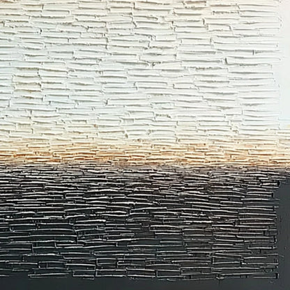 ECHOES OF STILLNESS: Large Square Textured Minimalist Abstract Painting | rectangular format, hand-painted canvas edge