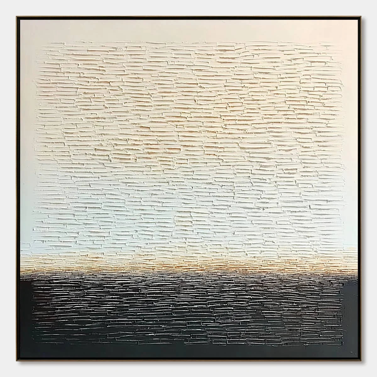 ECHOES OF STILLNESS: Large Square Textured Minimalist Abstract Painting | hanging in ECHOES OF STILLNESS: Large Square Textured Minimalist Abstract Painting featuring layered textured brushwork in ...