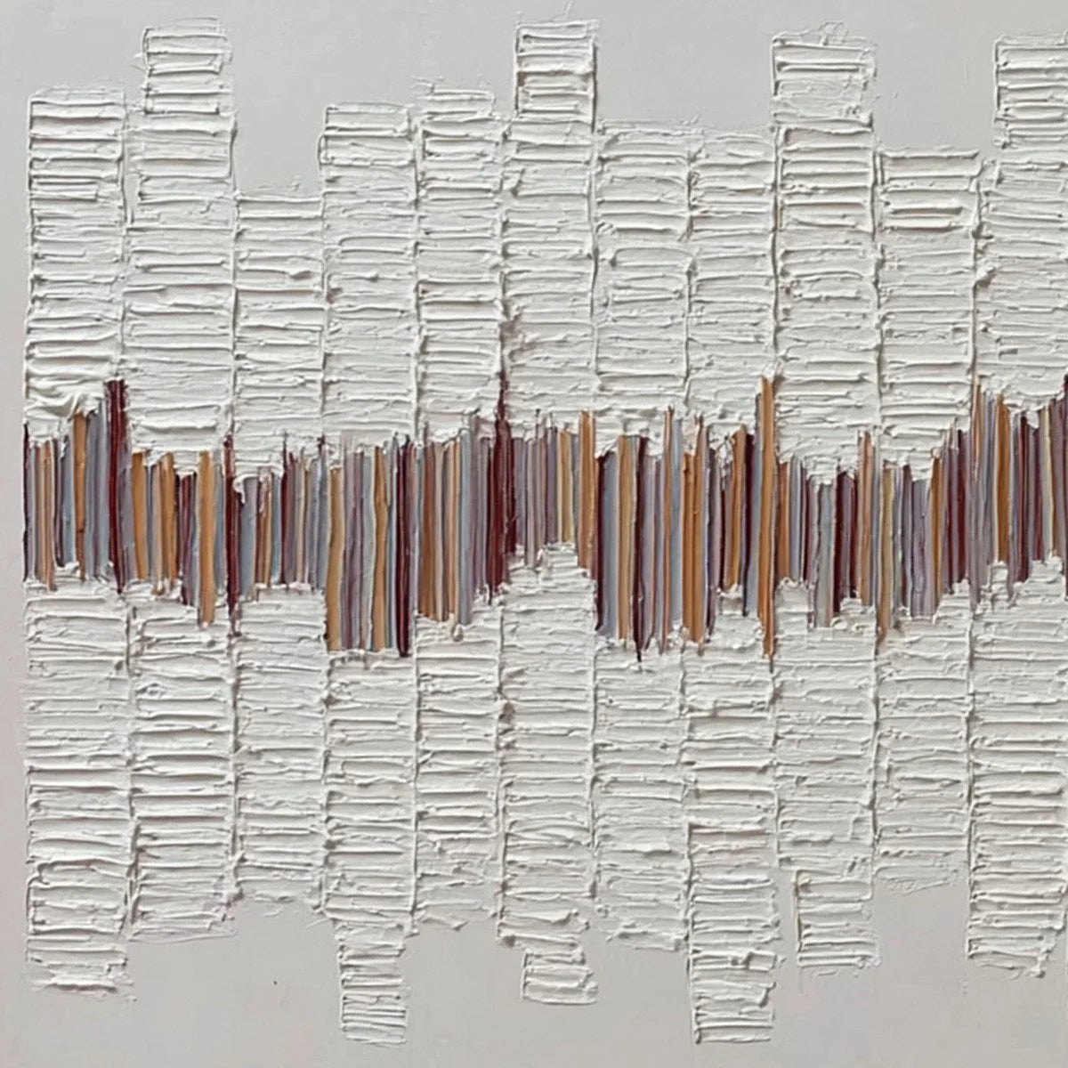 ECHOES IN SILENCE: Large Textured Minimalist Abstract Wall Art | rectangular format, hand-painted canvas edge