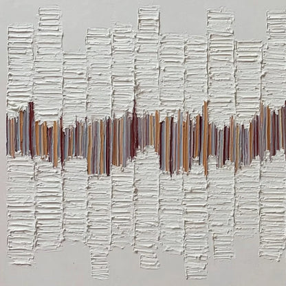 ECHOES IN SILENCE: Large Textured Minimalist Abstract Wall Art | rectangular format, hand-painted canvas edge