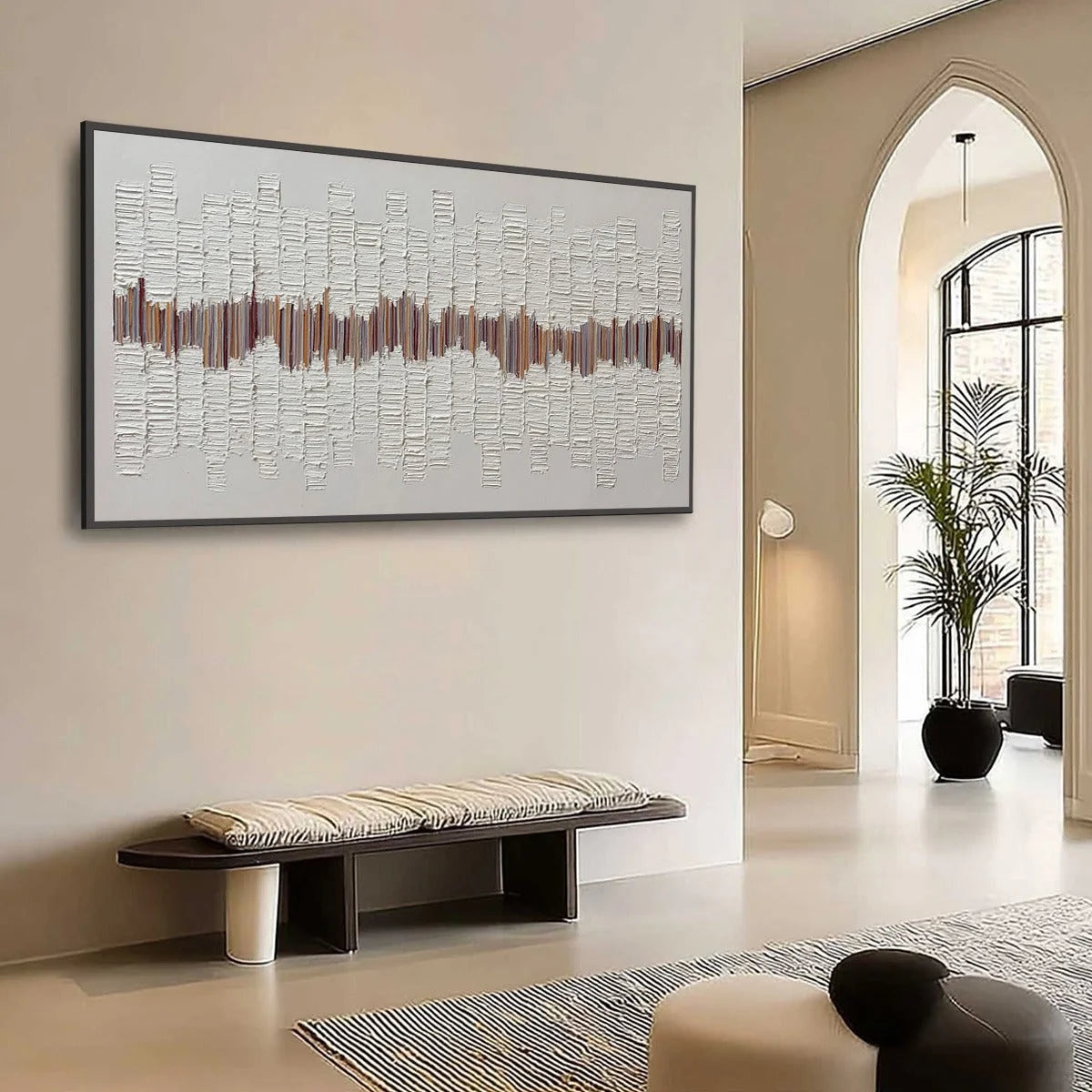 ECHOES IN SILENCE: Large Textured Minimalist Abstract Wall Art | Minimalist mood, soft natural light studio shot