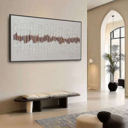 ECHOES IN SILENCE: Large Textured Minimalist Abstract Wall Art | Minimalist mood, soft natural light studio shot