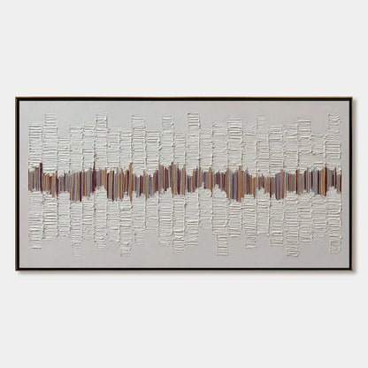 ECHOES IN SILENCE: Large Textured Minimalist Abstract Wall Art | hanging in ECHOES IN SILENCE: Large Textured Minimalist Abstract Wall Art featuring layered textured brushwork in refined tones; min...