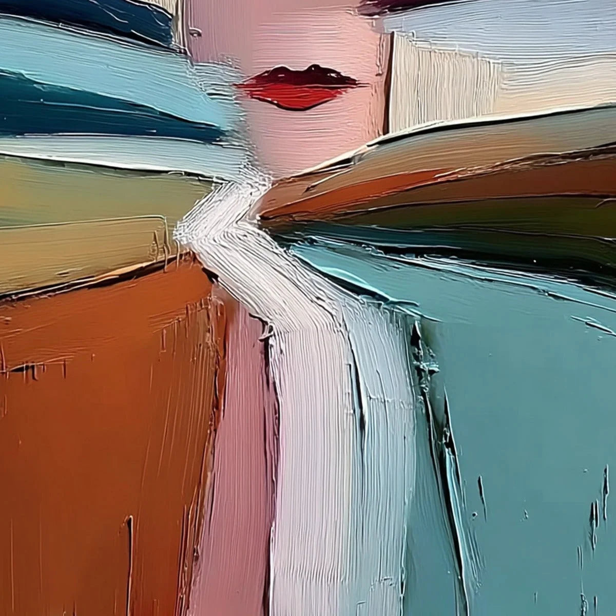 ECLAT: Modern Abstract Portrait Oil Painting with Textured Brushstrokes | rolled canvas, ready for custom framing