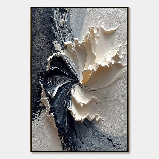 ECLIPSE IN BLOOM: Textured Wabi Sabi Abstract Floral Painting | hanging in ECLIPSE IN BLOOM: Textured Wabi Sabi Abstract Floral Painting featuring layered textured brushwork in refined tones; abstr...