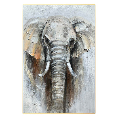 Elephant Textured Painting, Elephant Wall Art, Elephant Portrait Painting on Can #8
