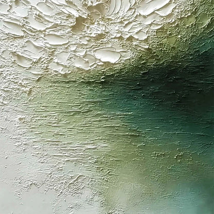 EMERALD BLOOM: Textured Wabi Sabi Floral Abstract Wall Art | rolled canvas, ready for custom framing