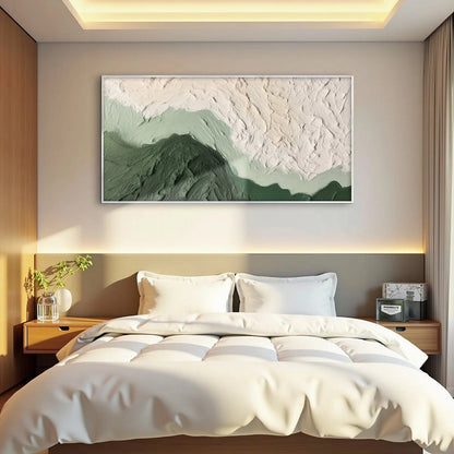 EMERALD DUSK: Textured Abstract Landscape Oil Painting | rolled canvas, ready for custom framing