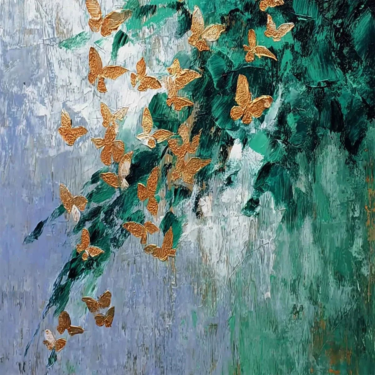 EMERALD FLUTTER | rolled canvas, ready for custom framing