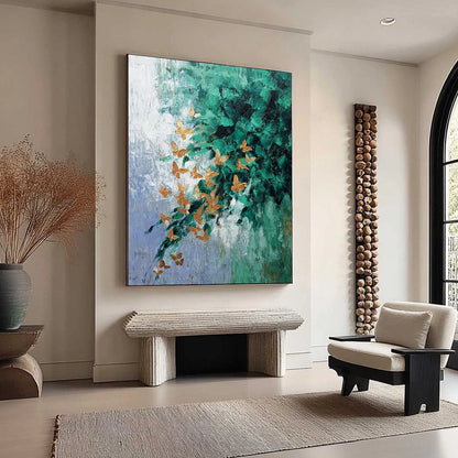 EMERALD FLUTTER | green palette, original  art