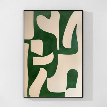 Emerald Green Abstract Painting: Minimalist Organic Textured Wall Decor #10