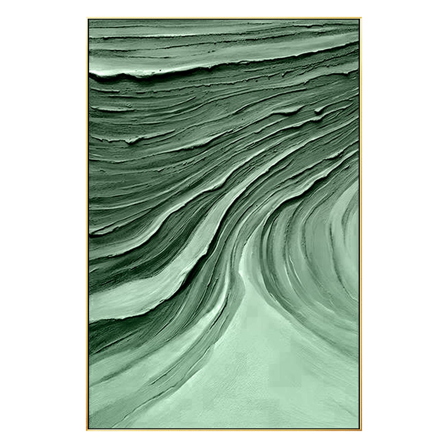 Emerald Green Textured Abstract Painting: Modern Nordic Wall Art #7