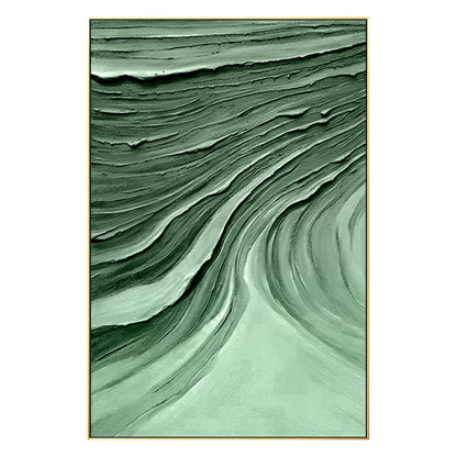 Emerald Green Textured Abstract Painting: Modern Nordic Wall Art #7