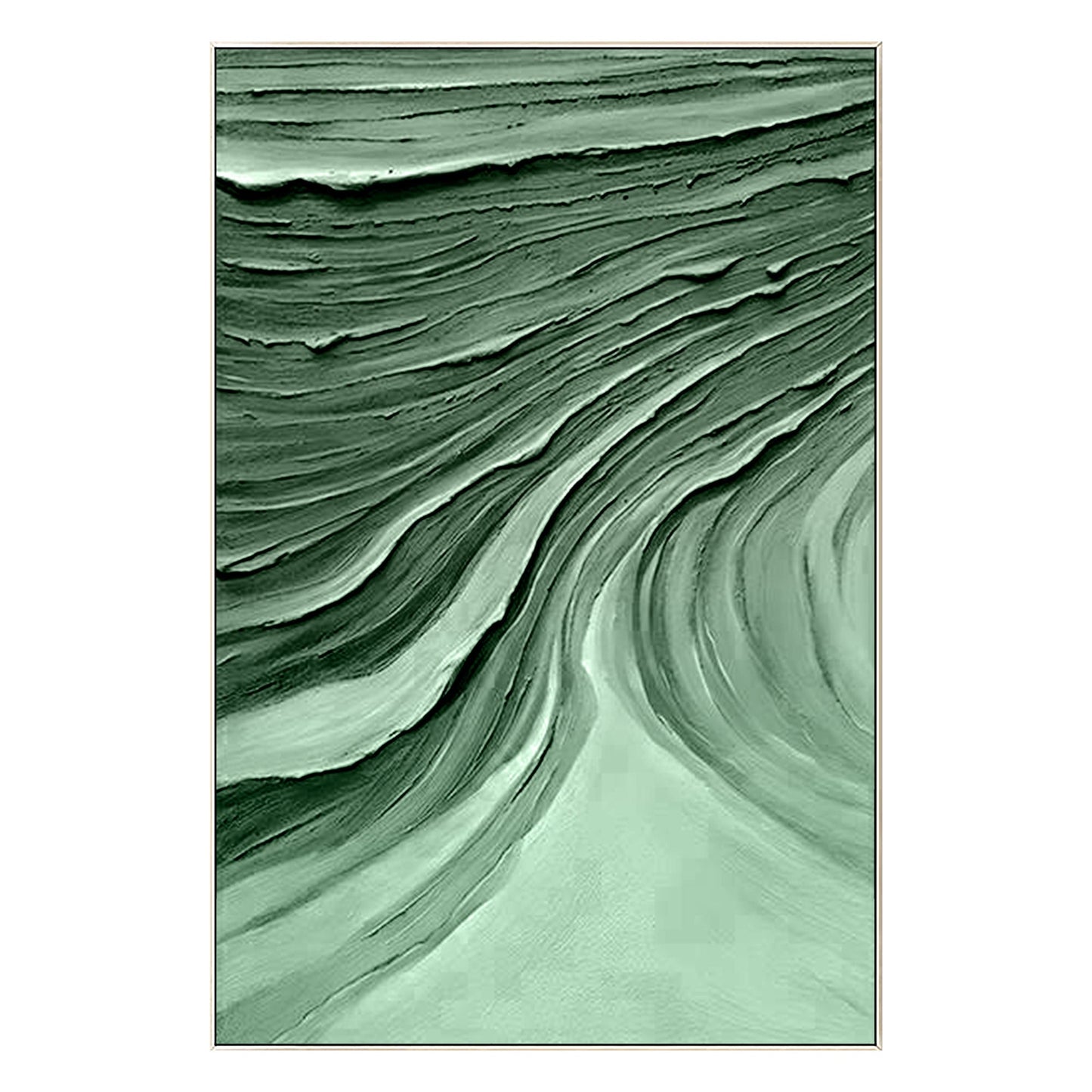 Emerald Green Textured Abstract Painting: Modern Nordic Wall Art #8