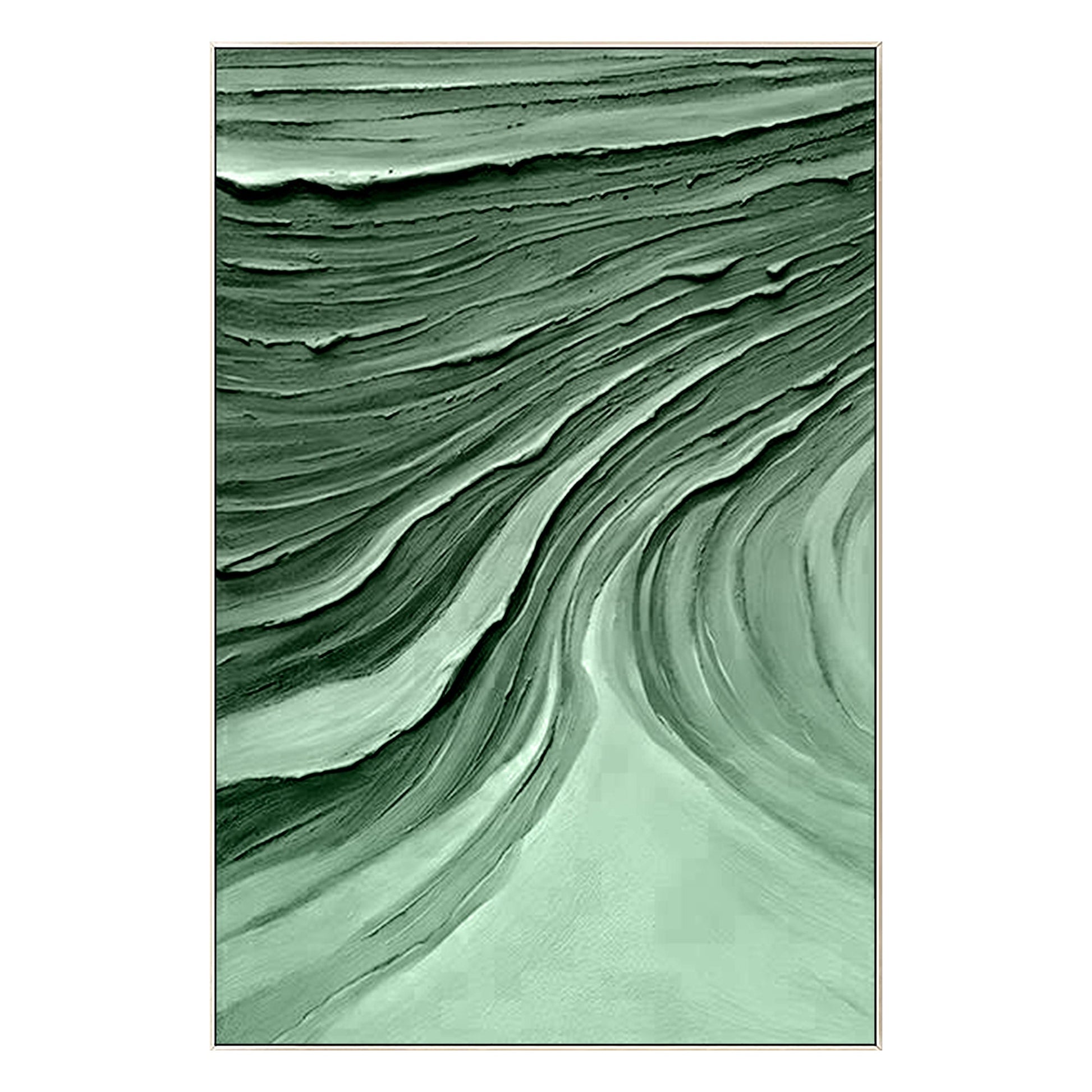Emerald Green Textured Abstract Painting: Modern Nordic Wall Art #8