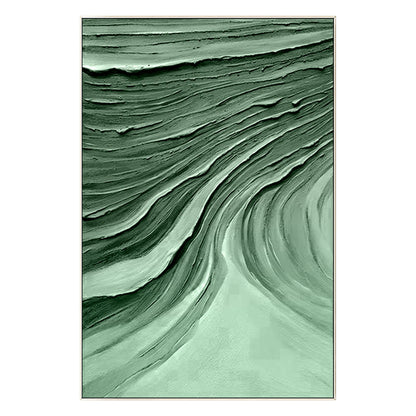 Emerald Green Textured Abstract Painting: Modern Nordic Wall Art #8