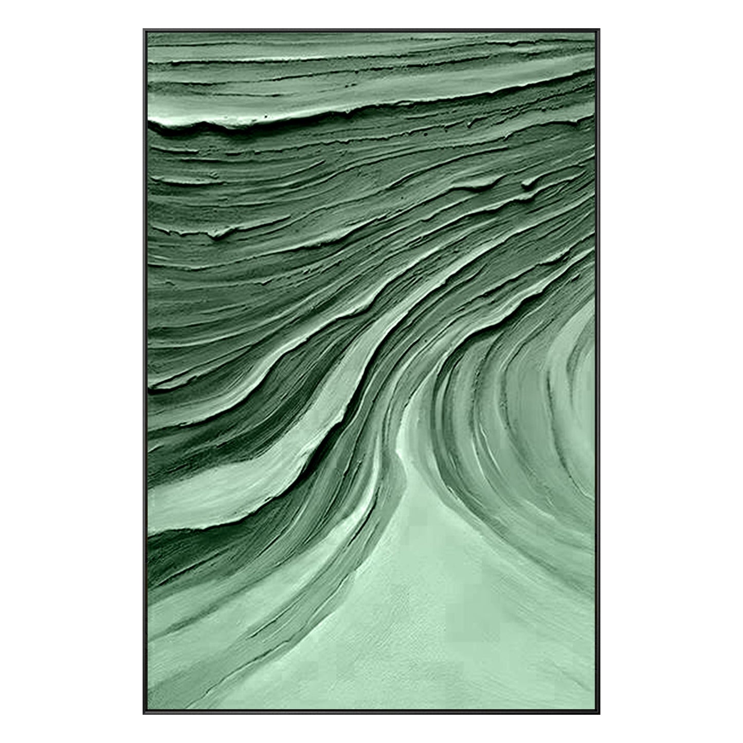 Emerald Green Textured Abstract Painting: Modern Nordic Wall Art #9