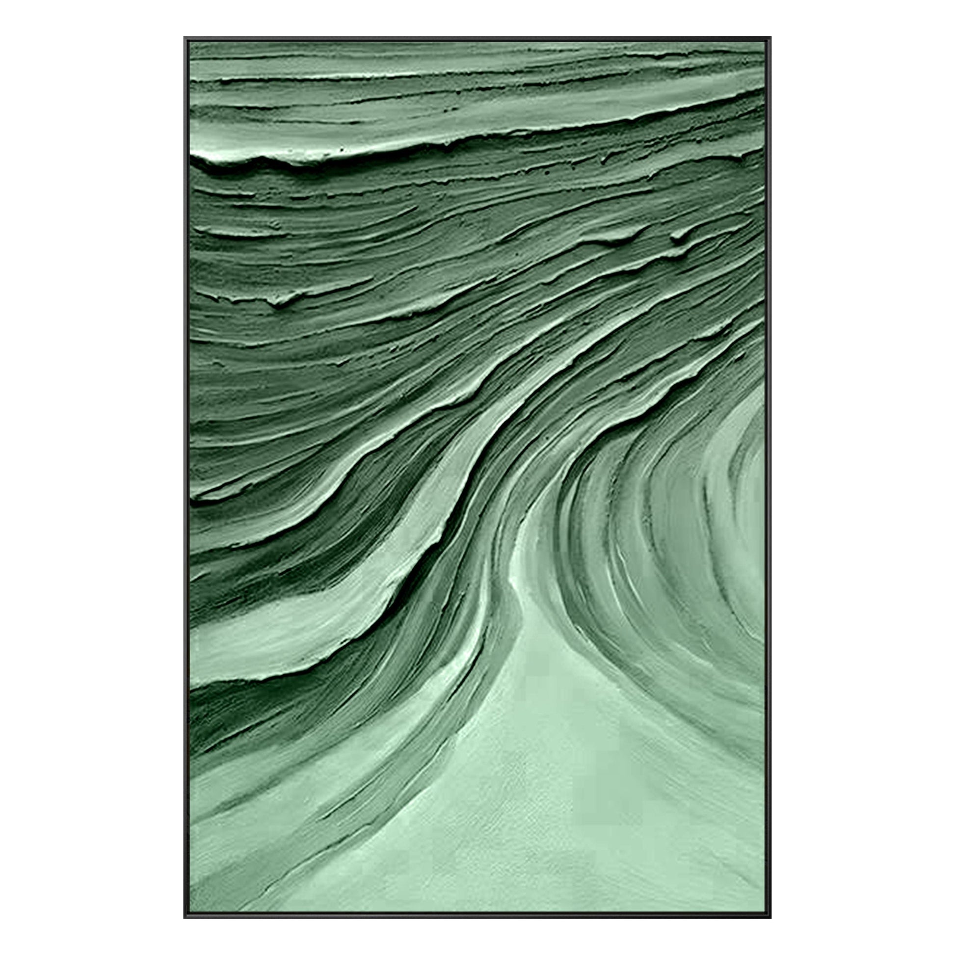 Emerald Green Textured Abstract Painting: Modern Nordic Wall Art #9