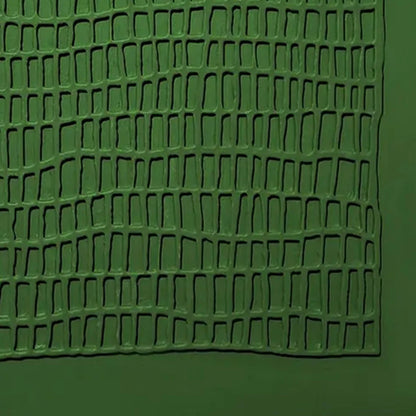 EMERALD GRID: Minimalist Textured Abstract Oil Painting | rectangular format, hand-painted canvas edge