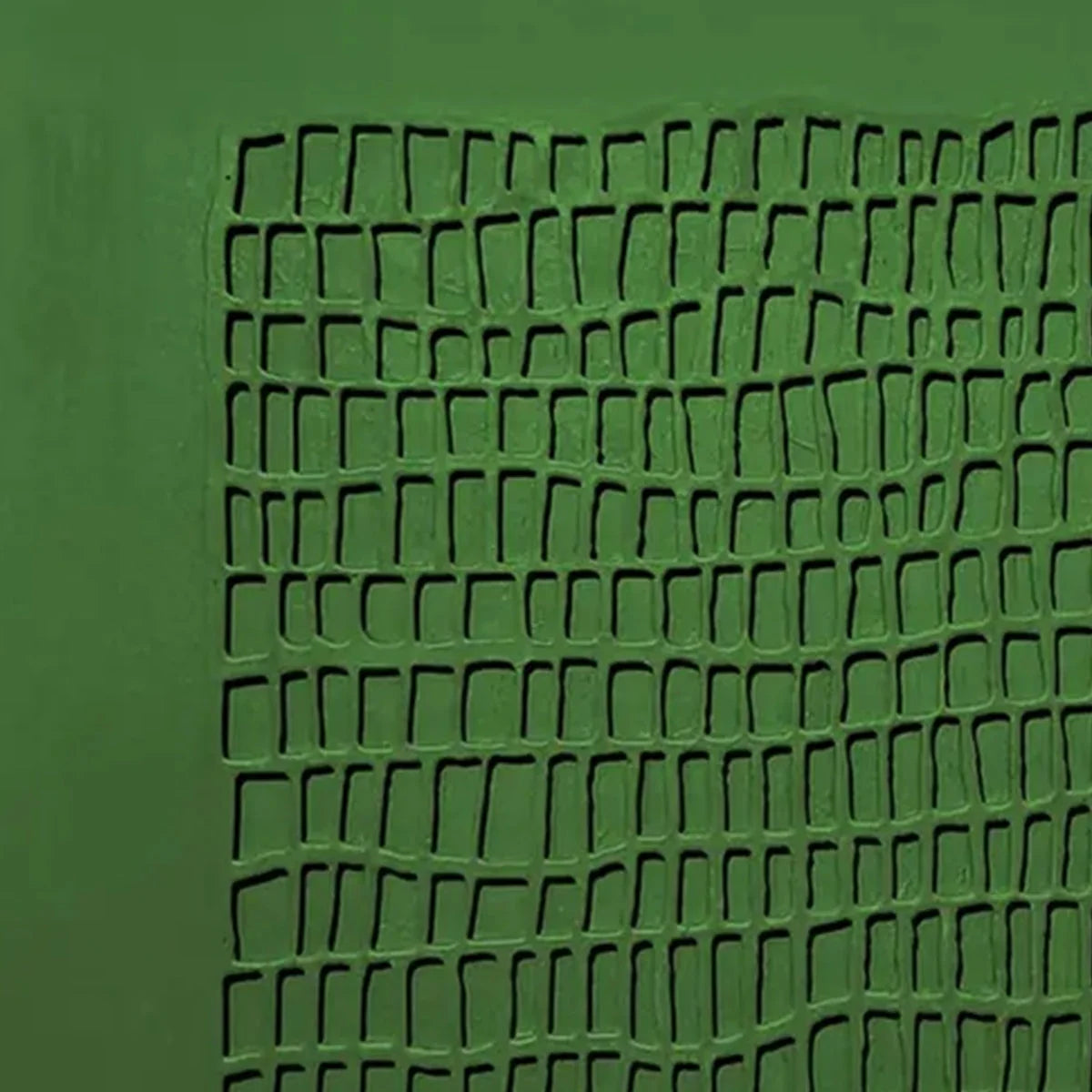 EMERALD GRID: Minimalist Textured Abstract Oil Painting | rolled canvas, ready for custom framing